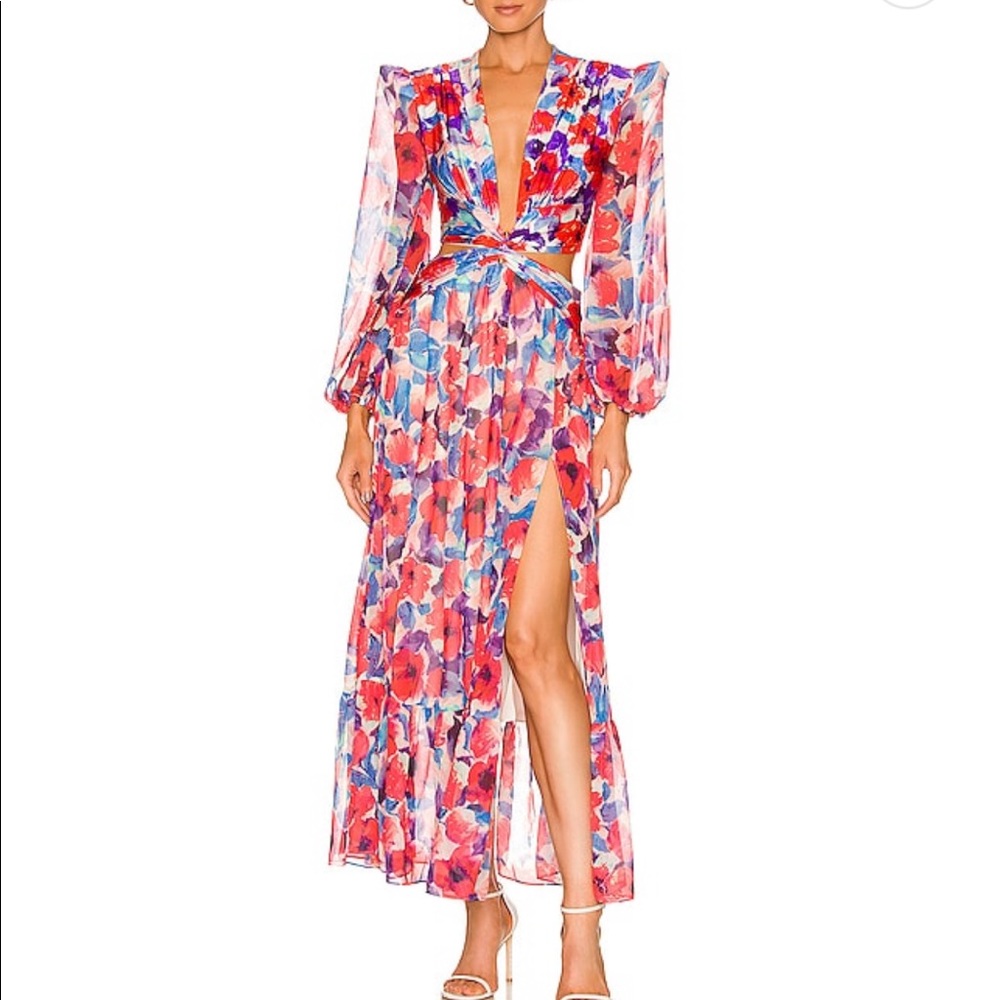 PatBo Violet Plunge Cutout Dress